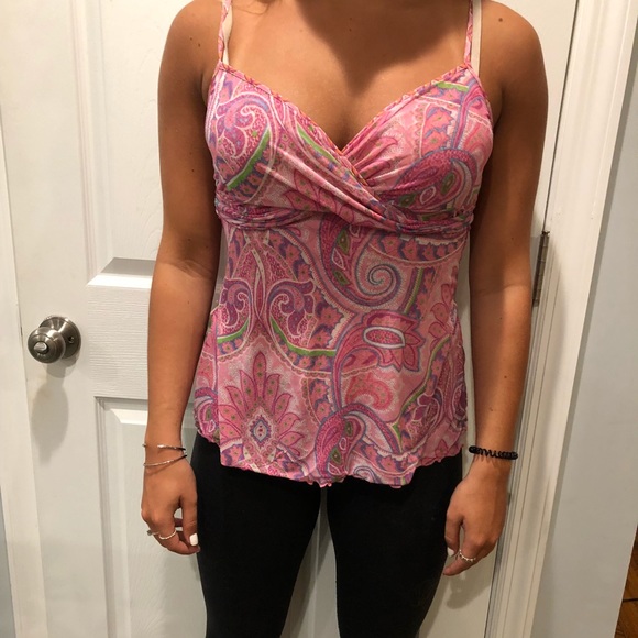 Express Tops - Express pink paisley top.